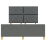 ZNTS Bed Frame in Dark Grey, 140x200 cm, Fabric 3344810