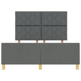 ZNTS Bed Frame in Dark Grey, 140x200 cm, Fabric 3344810