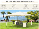 3 x 3 Meters Patio Garden Metal Gazebo Marquee Steel Frame with Canopy Awning Tent Water Resistant T3398P320063