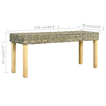 Bench 110 cm Natural Kubu Rattan and Solid Mahogany Wood 285791