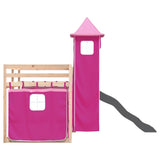 Bunk Bed without Mattress with Slide and Curtains Pink 90x190 cm Single 3284208