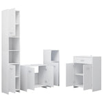 ZNTS 4 Piece Bathroom Furniture Set White 3071711