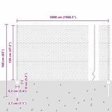 Welded Wire Fence 50 x 1.2 m PVC-Coated Steel Grey Mesh 3336899