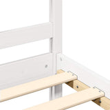 Bed Frame without Mattress White 200x200 cm Solid Wood Pine 3191992