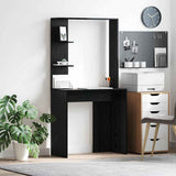 Desk with Shelf Black Oak 78.5 x 37 x 154.5 cm Engineered Wood 869339