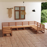 9 Piece Garden Lounge Set Solid Wood Pine 3076262