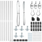Fence Posts Manual 7 pcs Silver 32mm 130 cm Galvanised steel 42004322