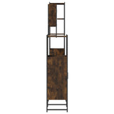 4 Piece Bathroom Furniture Set Smoked Oak Engineered Wood 3214712