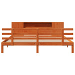 ZNTS Bookcase Bed without Mattress Wax Brown 180x200 cm Super King Solid Wood Pine 3322727
