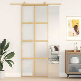 Sliding Door Gold 76x205 cm Frosted ESG Glass and Aluminium 155187