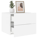 ZNTS Wall-mounted Bedside Cabinet with LED Lights White 836812