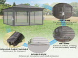3.36 x 3.36m Pop Up Gazebo Party Tent with Solar-Powered LED Lights, Adjustable Event Shelter with T3398P551621