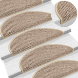 ZNTS Stair Mats Self-adhesive Sisal-Look 30 pcs 56x17x3 cm Sand 3365867