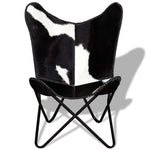 Butterfly Chair Black and White Real Cowhide Leather 243729