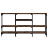 Console Table Smoked Oak 160x29x80 cm Engineered Wood 839065