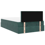 Ottoman Bed with Mattress & LEDs Dark Green 120x200cm Velvet 3312617