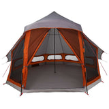 Tipi Tent with Roof Grey and Orange 404 x 370 x 270 cm Taffeta 42000965