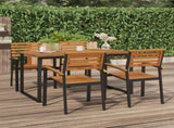 Garden Table Acacia Wood Brown, Powder-Coated Black 319511