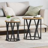 Coffee Table 2 pcs Artisan Oak Engineered Wood and Steel 868266