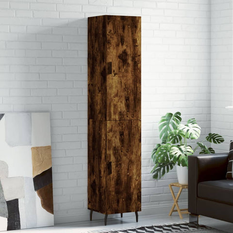 Highboard Smoked Oak 34.5x34x180 cm Engineered Wood 3198806