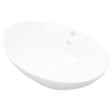 Luxury Ceramic Basin Oval with Overflow and Faucet Hole 140678