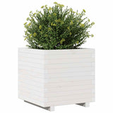 Garden Planter White 50x50x49.5 cm Solid Wood Pine 847354