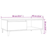 Coffee Table Concrete Grey 90x60x35 cm Engineered Wood 806008
