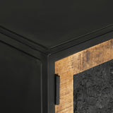 TV Cabinet 110x30x40 cm Solid Wood Mango and Iron 353889