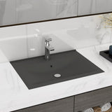 Luxury Basin with Faucet Hole Matt Dark Grey 60x46 cm Ceramic 147027