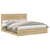 Bed Frame with Drawer Sonoma Oak 180 x 200 cm Engineer Wood 3409829