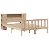 Bookcase Bed without Mattress 150x200 cm King Solid Wood Pine 3321659