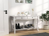 Console Table Modern Sofa Side Desk with Storage Shelves Drawers for Living Room Entryway Bedroom T3398P329582