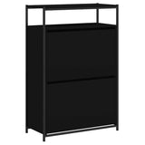 Shoe Cabinet Black Engineered Wood Compact Shoe Cabinet 840034
