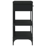 Console Table with Drawers and Shelves Black Engineered Wood 833403
