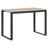 30199 Computer Desk Black and Oak 110x60x73 cm Engineered Wood