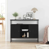 Sideboard Black Oak 100 x 35 x 80 cm Engineered Wood 862978
