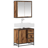 Bathroom Furniture Set with Door 2 pcs Old Wood Engineered Wood 3402320