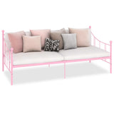 284671 DayBed Frame without Mattress Pink Metal 90x200 cm