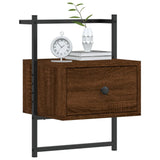Bedside Cabinets Wall-mounted 2 pcs Brown Oak 35x30x51 cm Engineered Wood 833452