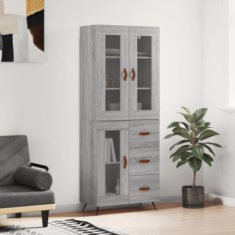 Highboard Grey Sonoma 69.5x34x180 cm Engineered Wood 3198575