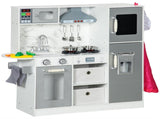 Toy Kitchen with Lights, Sounds, Apron and Chef Hat, Ice Maker, Microwave, for Ages 3-6 Years T3398P348126