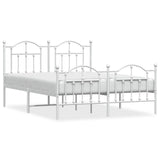 Metal Bed Frame without Mattress with Footboard White 140x190cm 353506