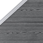WPC Fence Set 2 Square + 1 Slanted 446x186 cm Grey 3053234