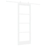 Sliding Door ORKDAL White 78 x 211 cm Solid Pine Wood and Glass 3332078