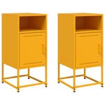 ZNTS Bedside Cabinets 2 pcs Mustard Yellow 36x39x78 cm Steel 846573