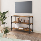 Book Cabinet Smoked Oak 100x33x70.5 cm Engineered Wood and Steel 819354