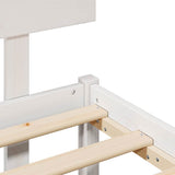 Bed Frame with Headboard White 140 x 200 cm Solid Pine Wood 872063