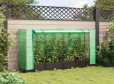 Raised Bed with Greenhouse Cover Rattan Look 160x40x123 cm 4015798