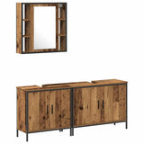 Bathroom Furniture Set with Shelf 3 pcs Brown Engineered wood 3332561