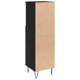 Bathroom Cabinet Black Oak 30 x 30 x 100 cm Engineered Wood 862885
